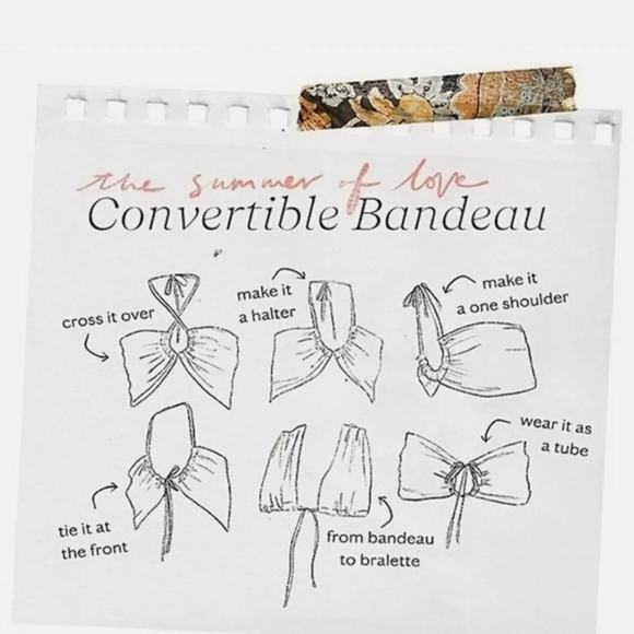 FREE PEOPLE Summer Of Love Convertible Bandeau Bra Top in Wine/bord. Size S NWT - Picture 5 of 10